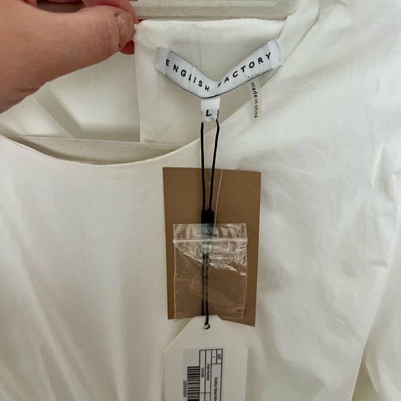 NWT white English factory scallop detail mini dress size large - Picture 2 of 2